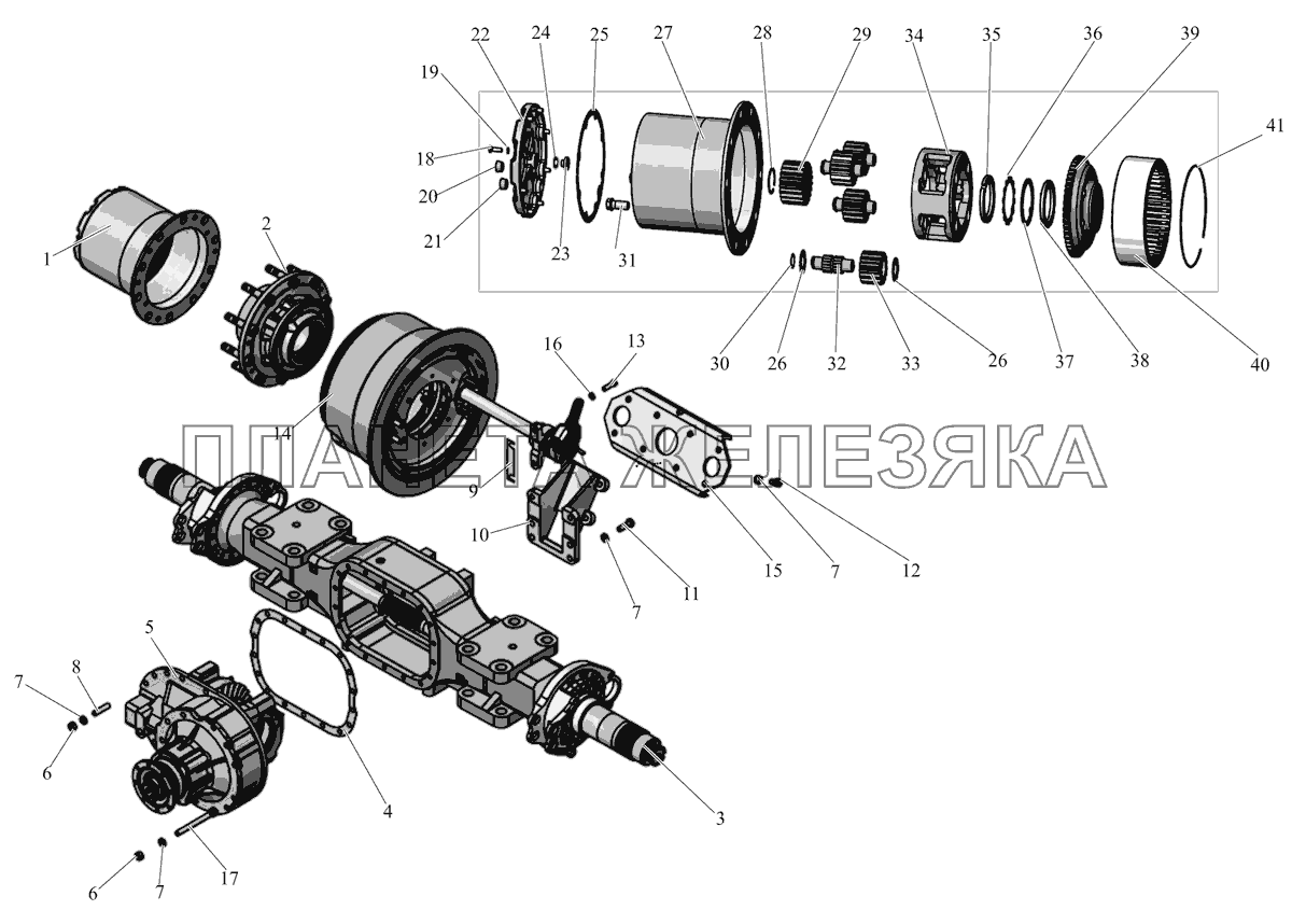 Мост ведущий 152-2400012 с 4-ех-сателлитной колесной передачей МАЗ-152 (2011)